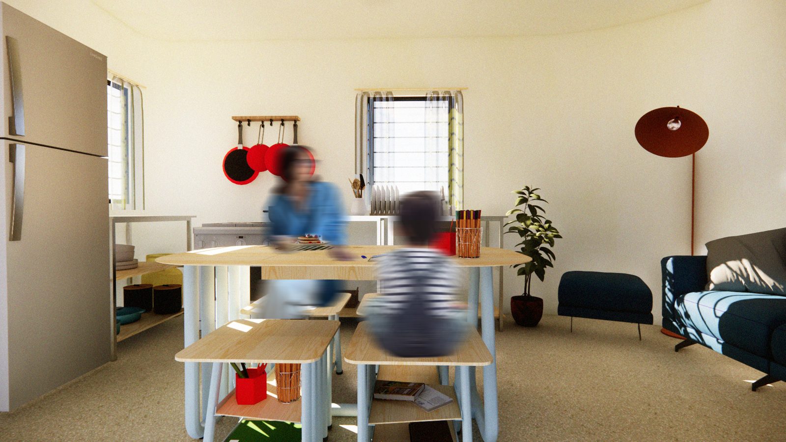 Sistema A5 — Taburete y Mesa
